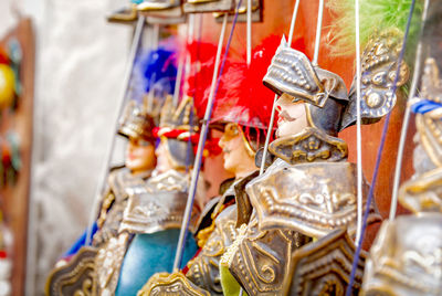 Close-up of clothes for sale in market