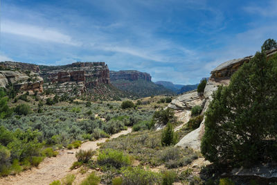 Panoramic view of landscape and mountains against sky