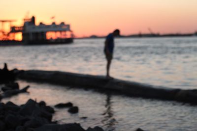 Scenic view of sunset over sea