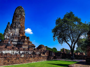 Old temple against blue sky