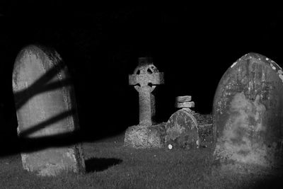 View of cross at cemetery