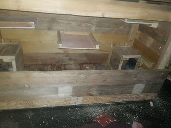 High angle view of old abandoned building