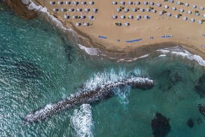 High angle view of sea