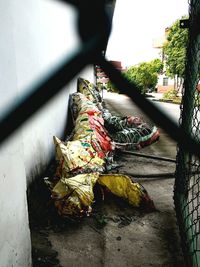 Close-up high angle view of built structure