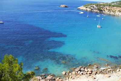 High angle view of sea shore
