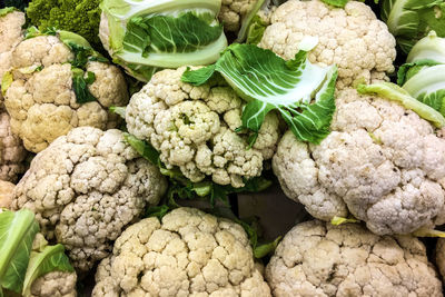 High angle view of vegetables for sale in market