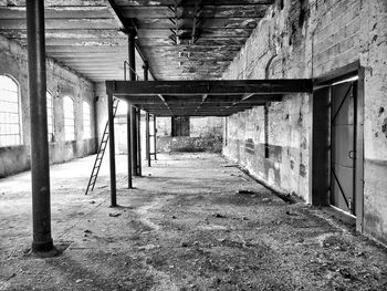 Empty corridor in abandoned building