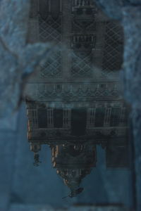 Reflection of building in city