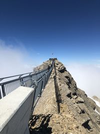 Low angle view of bridge against sky glacier3000