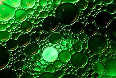 Detail shot of green bubbles