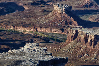 Aerial view of rock formations