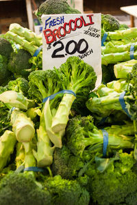 Close-up of vegetables for sale at market stall