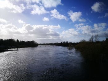 Scenic view of river against sky