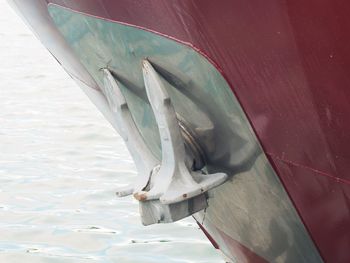 High angle view of boat in sea