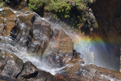 View of rainbow over water