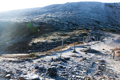 Aerial view of beach against sky