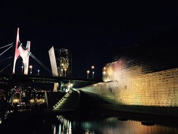 Illuminated built structure at night