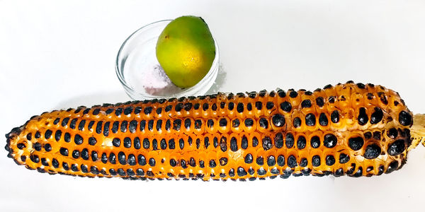 Close-up of orange slices on table