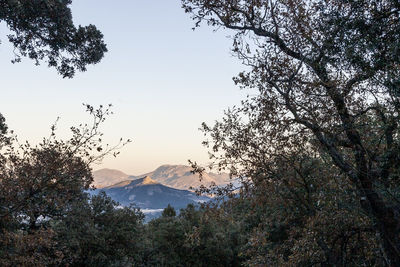 Scenic view of mountains against clear sky