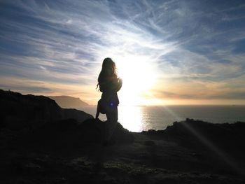 Scenic view of sea at sunset