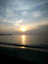 Scenic view of sea during sunset