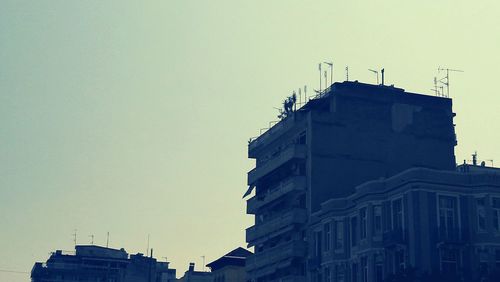 Low angle view of building against clear sky