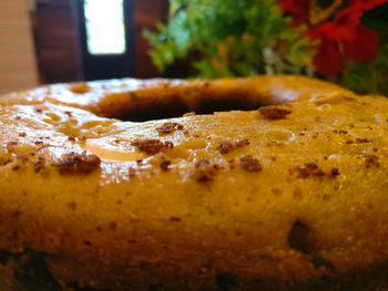 Close-up of bread in plate