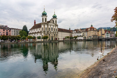 View of the old town of lucerne in switzerland.