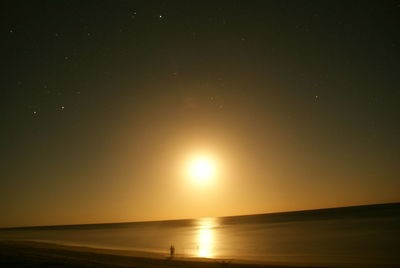 Scenic view of sea against sky at sunset