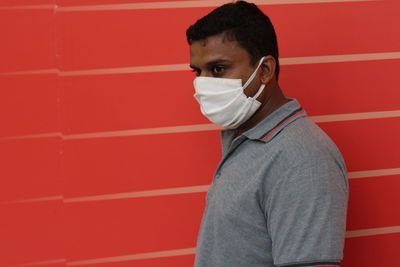 Asian man with mask outdoor