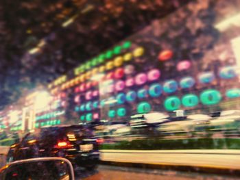 Illuminated city at night