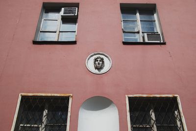 Low angle view of window on building