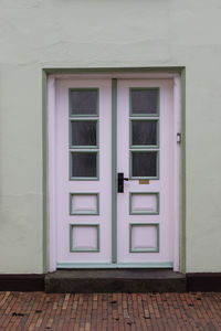 Closed door of building