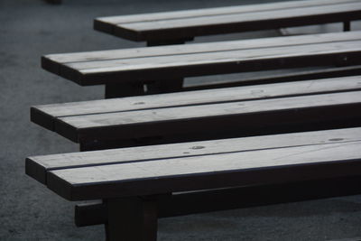 High angle view of piano keys on table