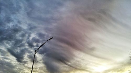 Low angle view of silhouette bird against sky