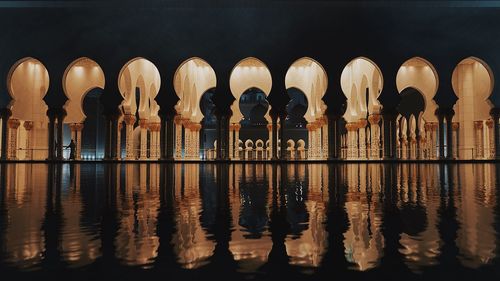 Reflection of columns in water