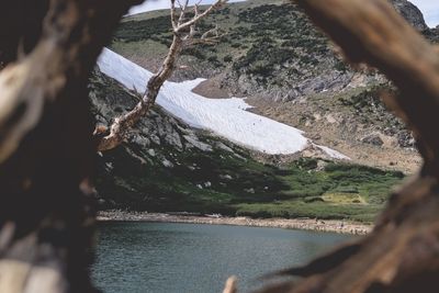 Scenic view of lake by mountain