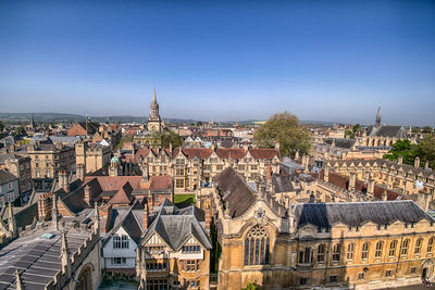 Aerial view of buildings in city