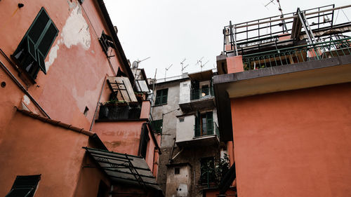 Low angle view of residential buildings against sky