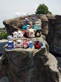 Close-up of statue against rock formation