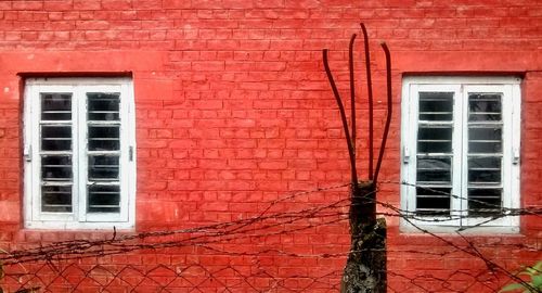 Brick wall with windows