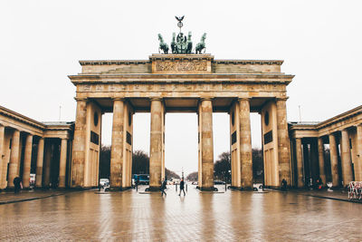 Low angle view of brandenburg gate against clear sky