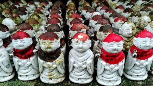 Close-up of various figurine with ice cream