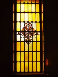 Low angle view of illuminated window