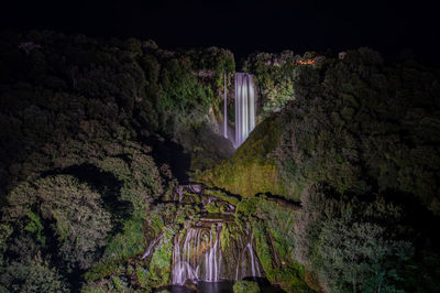 Scenic view of waterfall