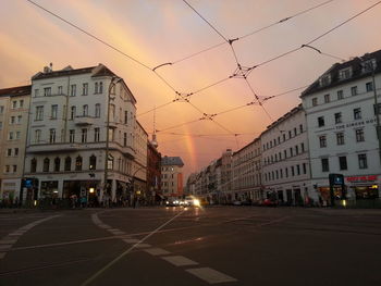 City street at sunset