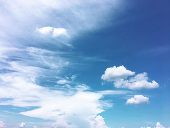 Low angle view of clouds in blue sky