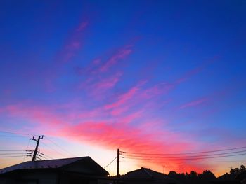 Low angle view of silhouette buildings against sky during sunset