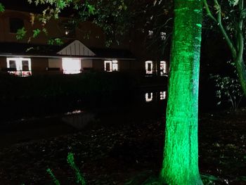 Illuminated house at night