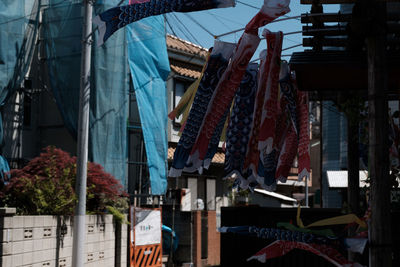 Clothes drying on clothesline